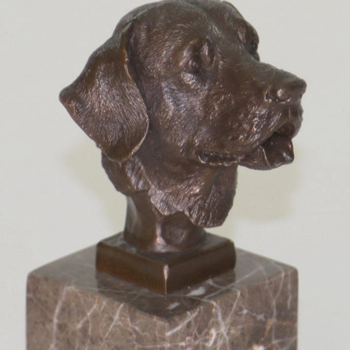 Labrador Retriever Head Bronze Handmade Sculpture