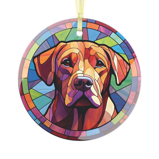 Fox Red Labrador Retriever Glass Ornament, Style B