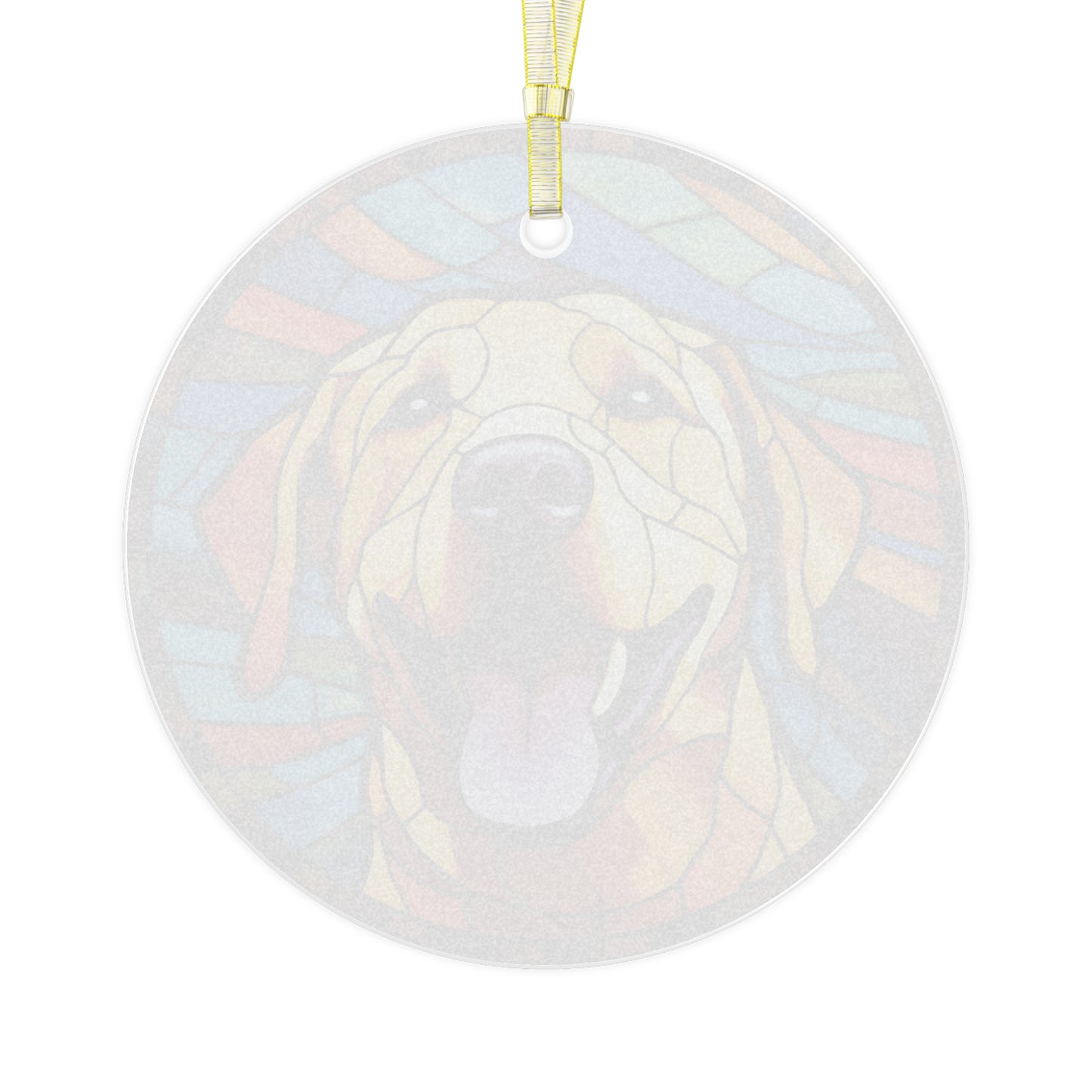 Yellow Labrador Retriever Glass Ornament, Style B