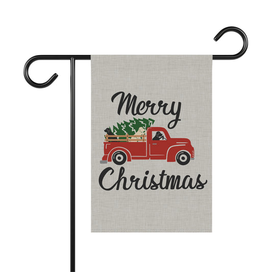 Labrador Retriever Merry Christmas Truck Garden Flag/Banner