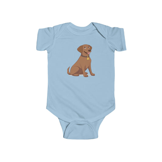 Chocolate Labrador Retriever Puppy Infant Fine Jersey Bodysuit