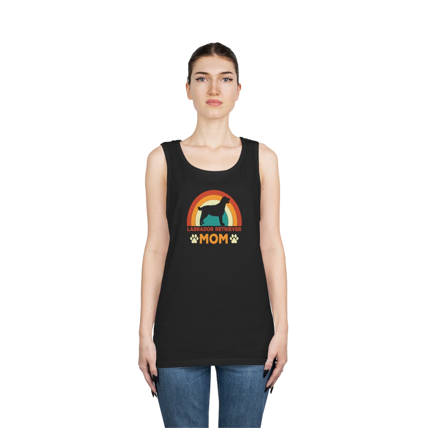 Labrador Retriever Mom Retro Heavy Cotton Tank Top