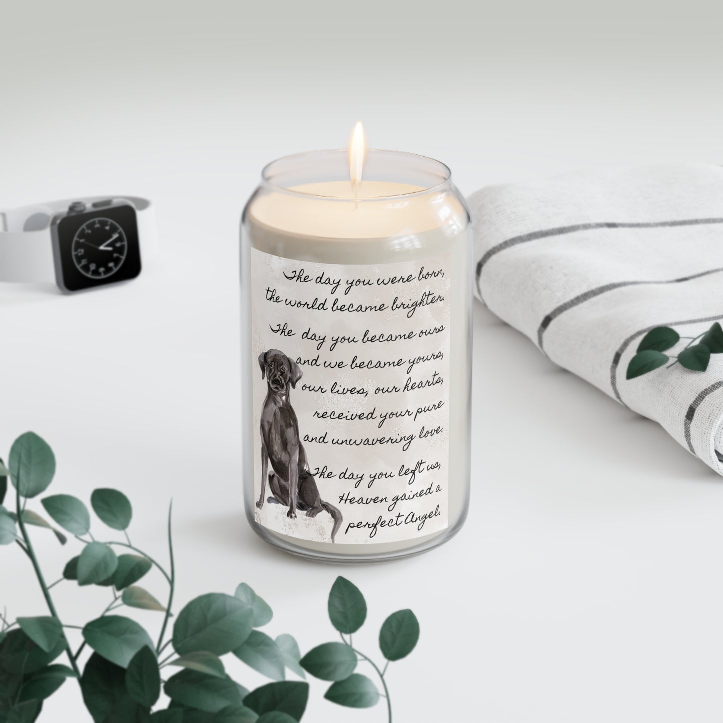 The Day - Black Labrador Retriever Pet Memorial Scented Candle