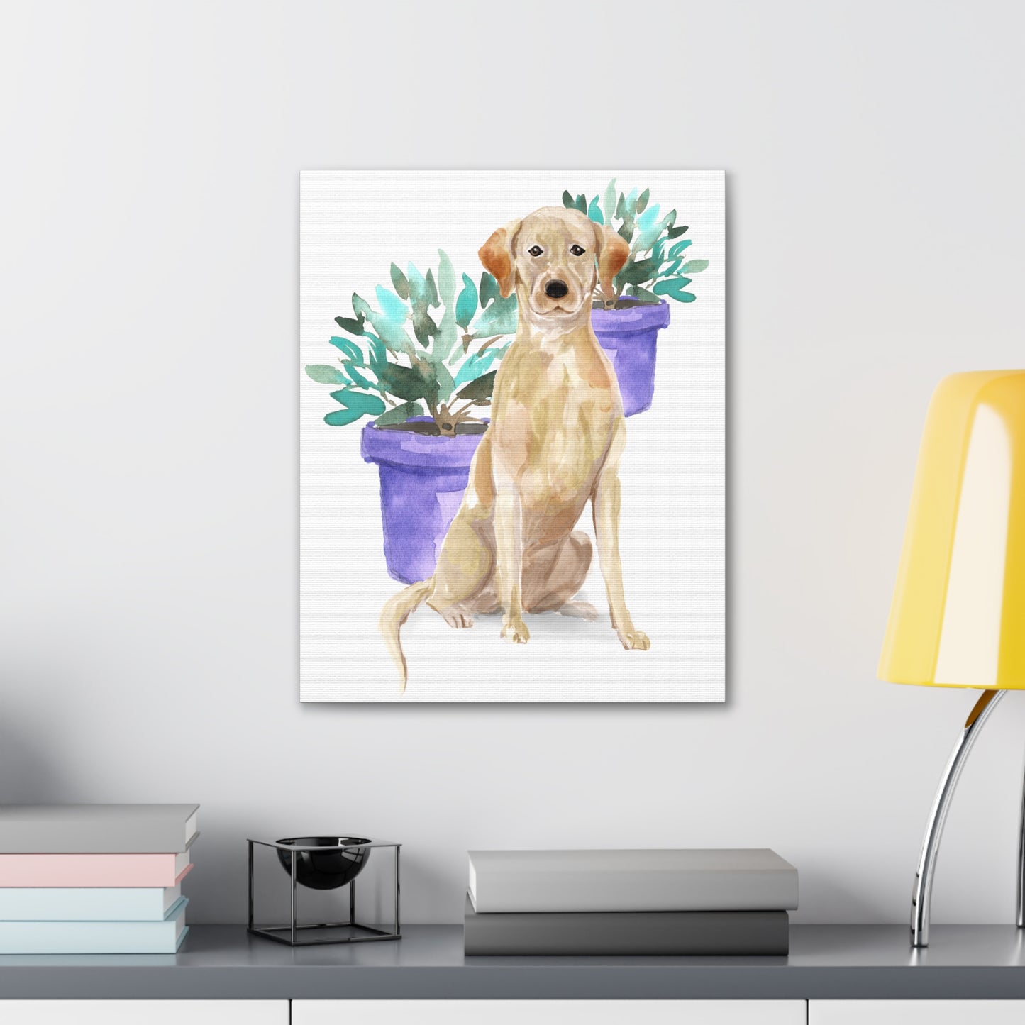 Yellow Labrador Watercolor Canvas Gallery Wraps