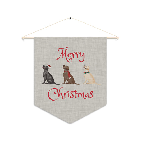 Labrador Retriever Merry Christmas Pennant