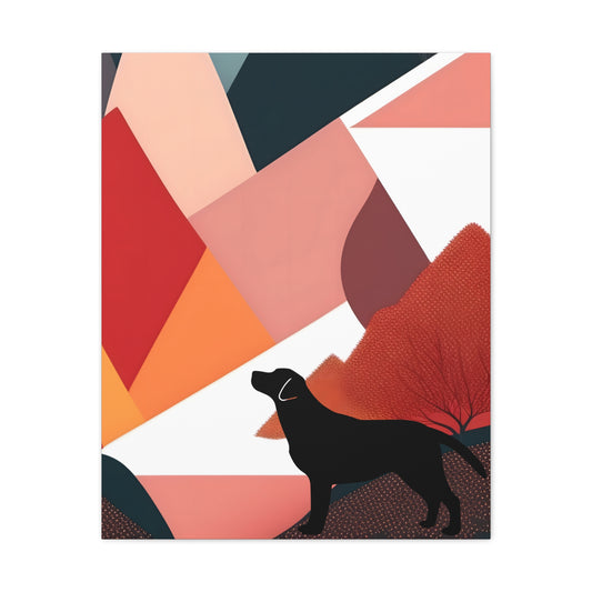 Mid-Century Labrador Abstract 2 Gallery Wrap Canvas