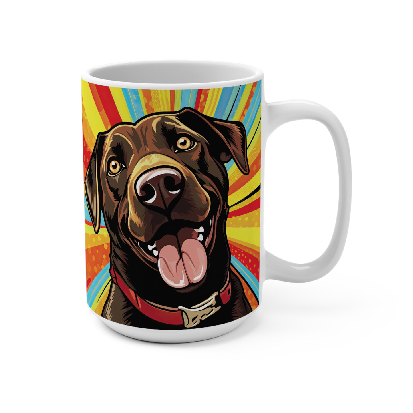 Chocolate Labrador Retriever Pop-Art 15 oz Mug