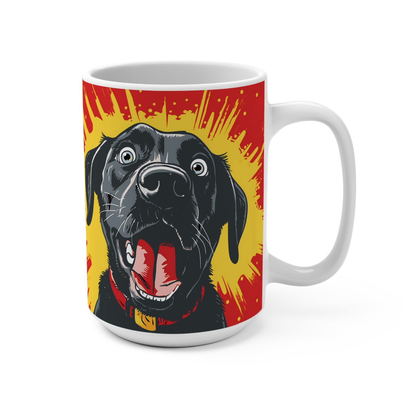 Silver Labrador Retriever Pop-Art 15 oz Mug