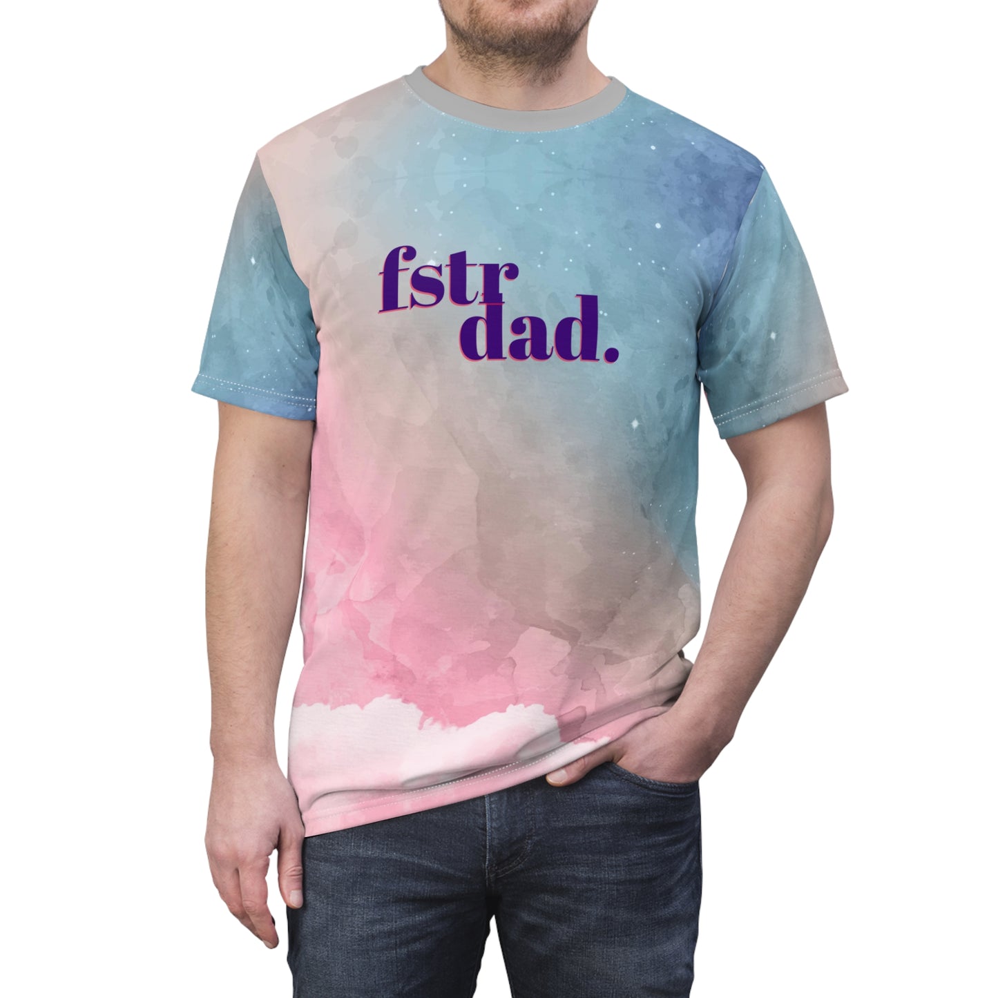 Foster Dad Watercolor Polyester Tee