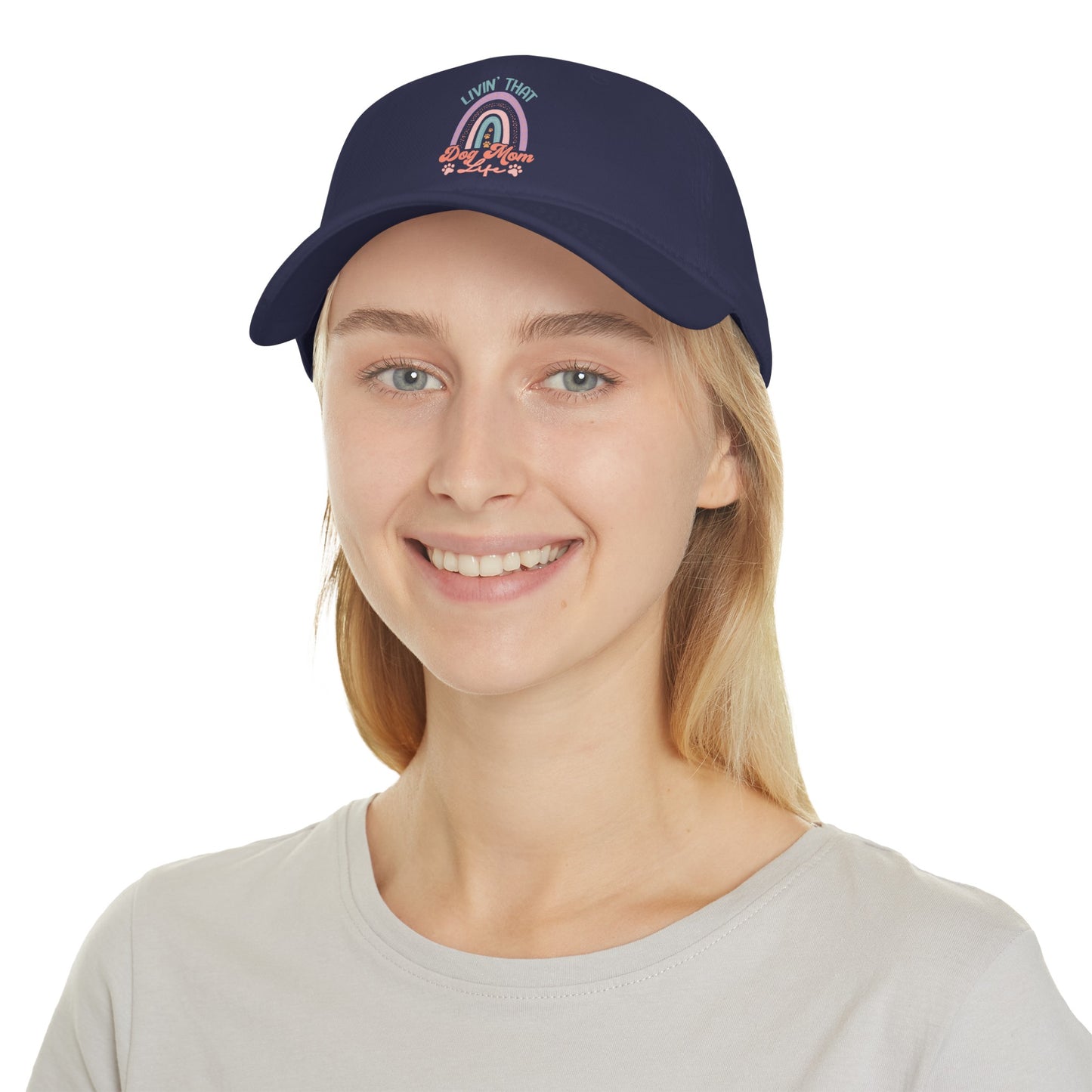 Living That Dog Mom Life Rainbow Low Profile Baseball Cap