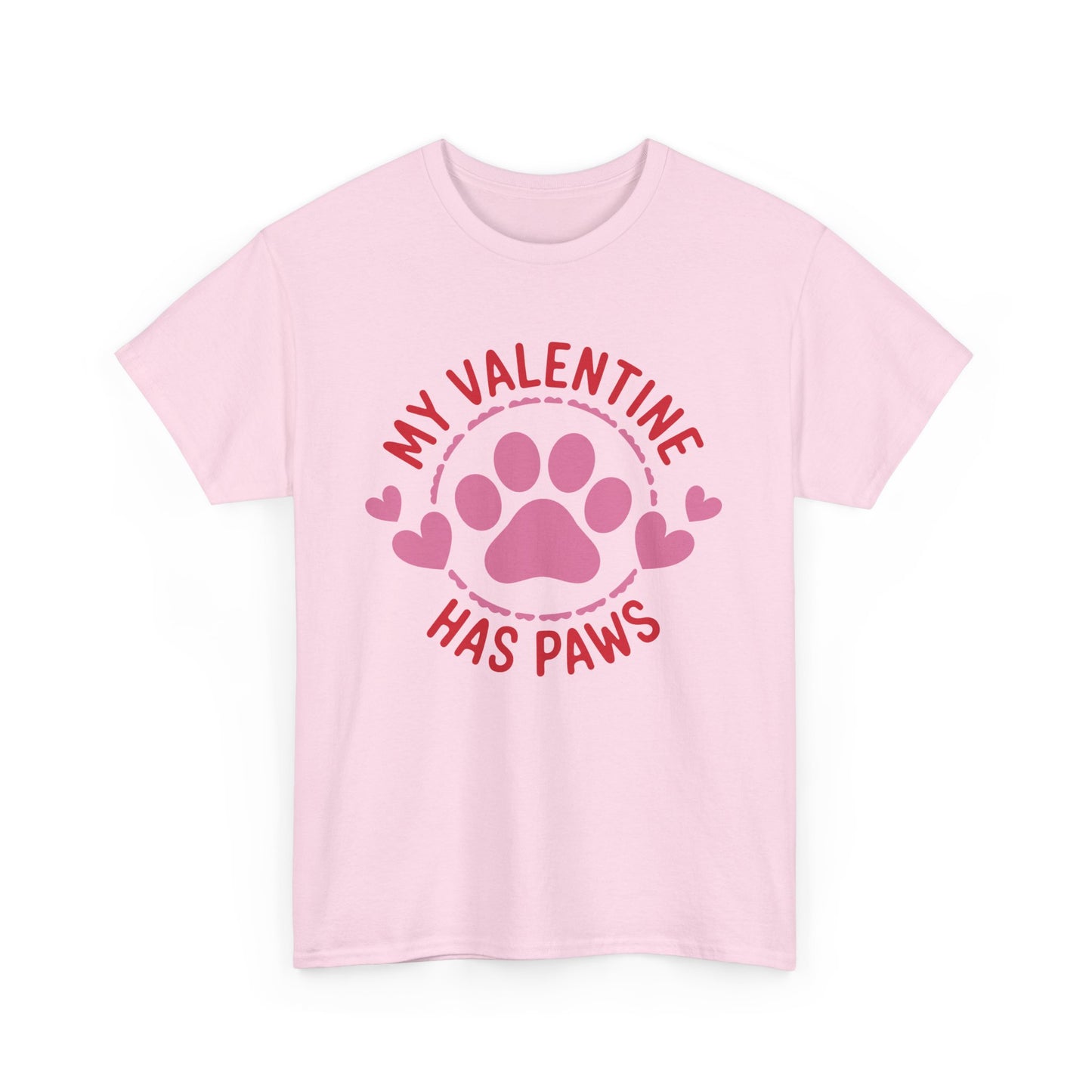 'My Valentine Has Paws' Unisex Heavy Cotton T-Shirt