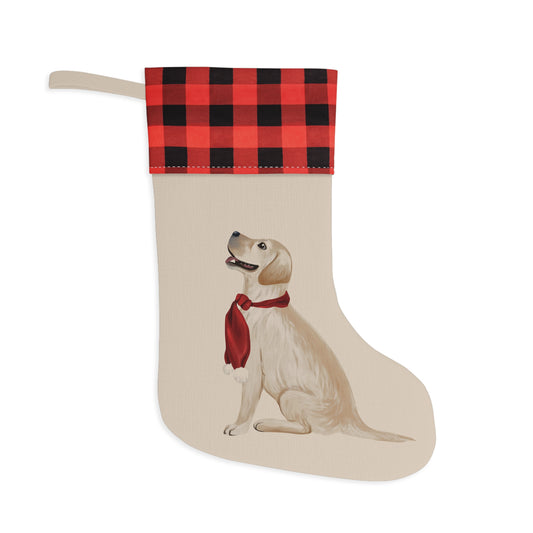 Yellow Labrador Retriever Plaid Christmas Stockings