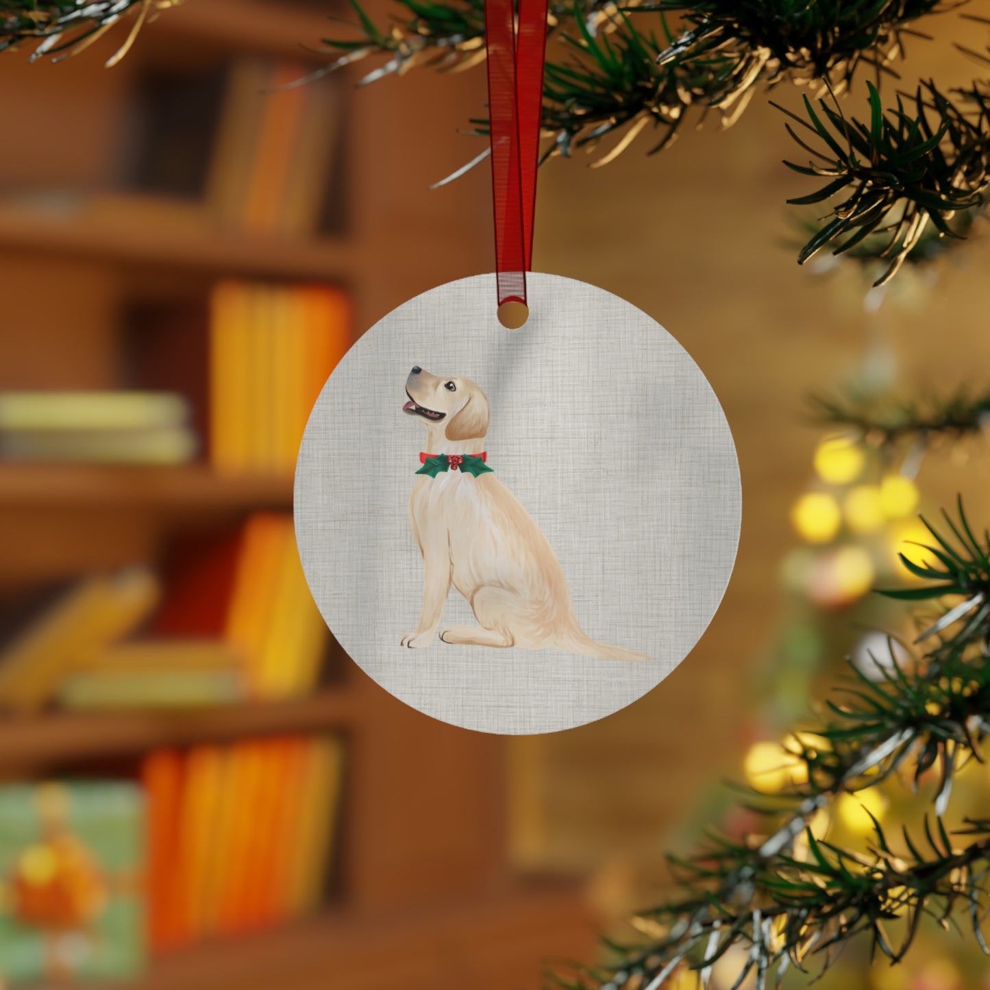 Yellow Labrador Retriever 2023 Metal Ornament