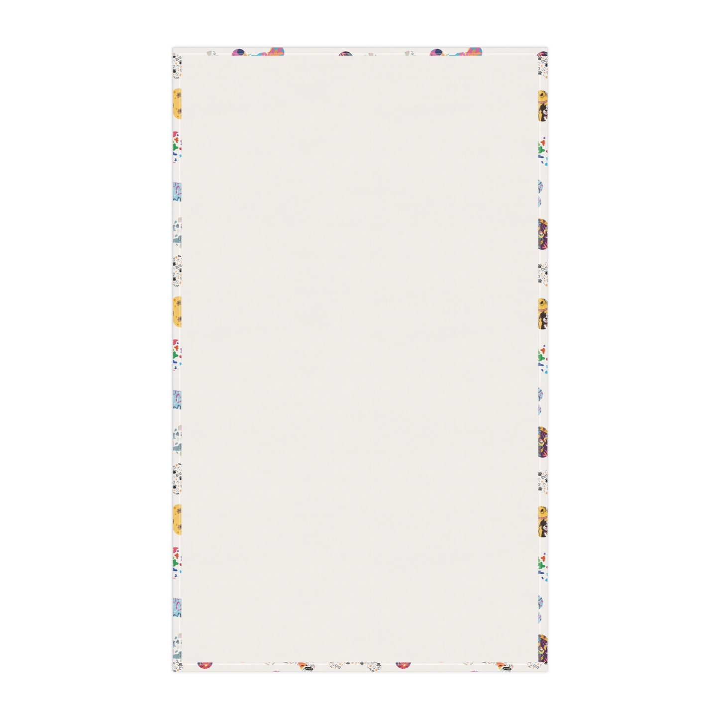 Colorful Bones Cotton Twill Kitchen Towel - White