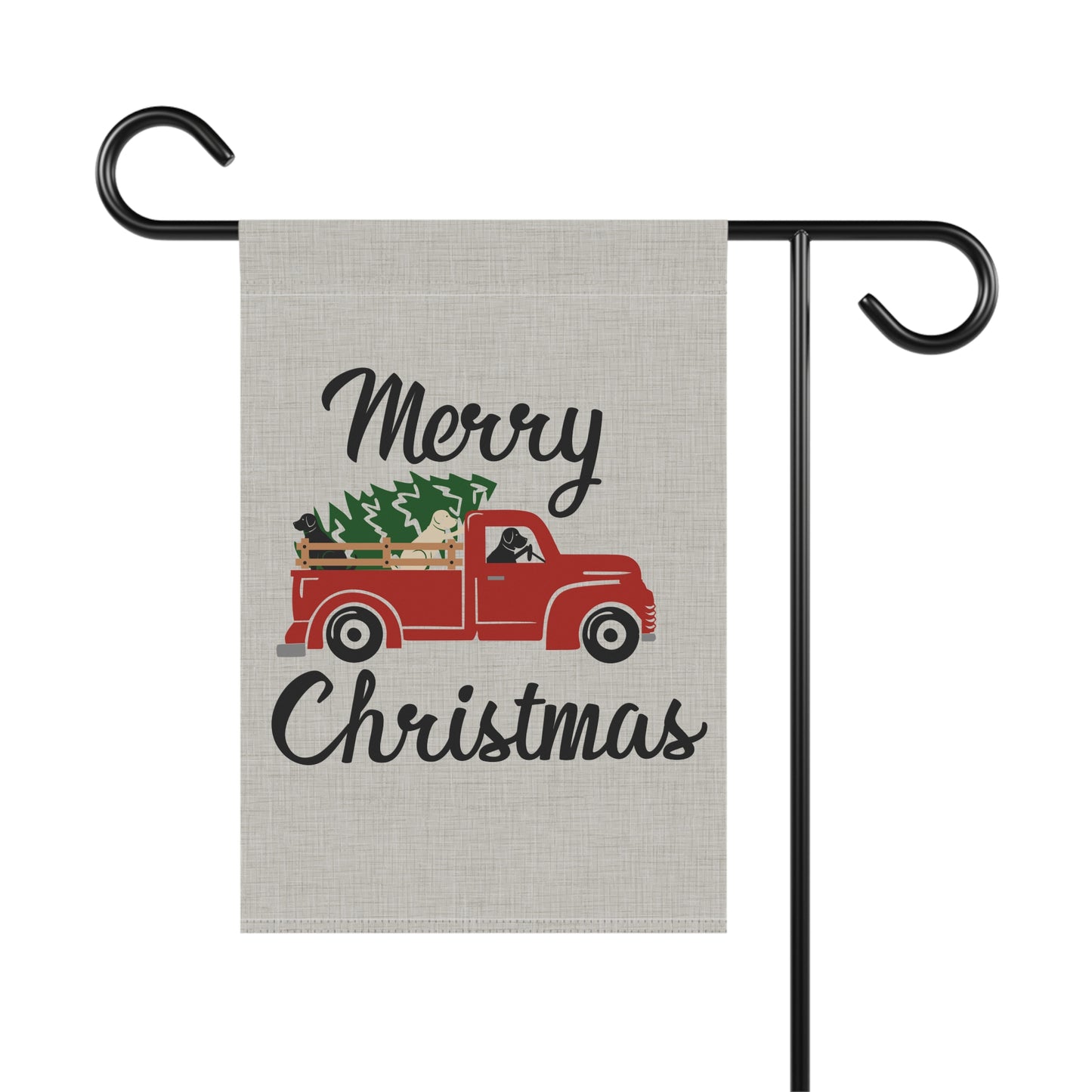 Labrador Retriever Merry Christmas Truck Garden Flag/Banner