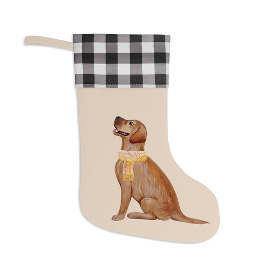 Fox Red Labrador Retriever Plaid Christmas Stockings