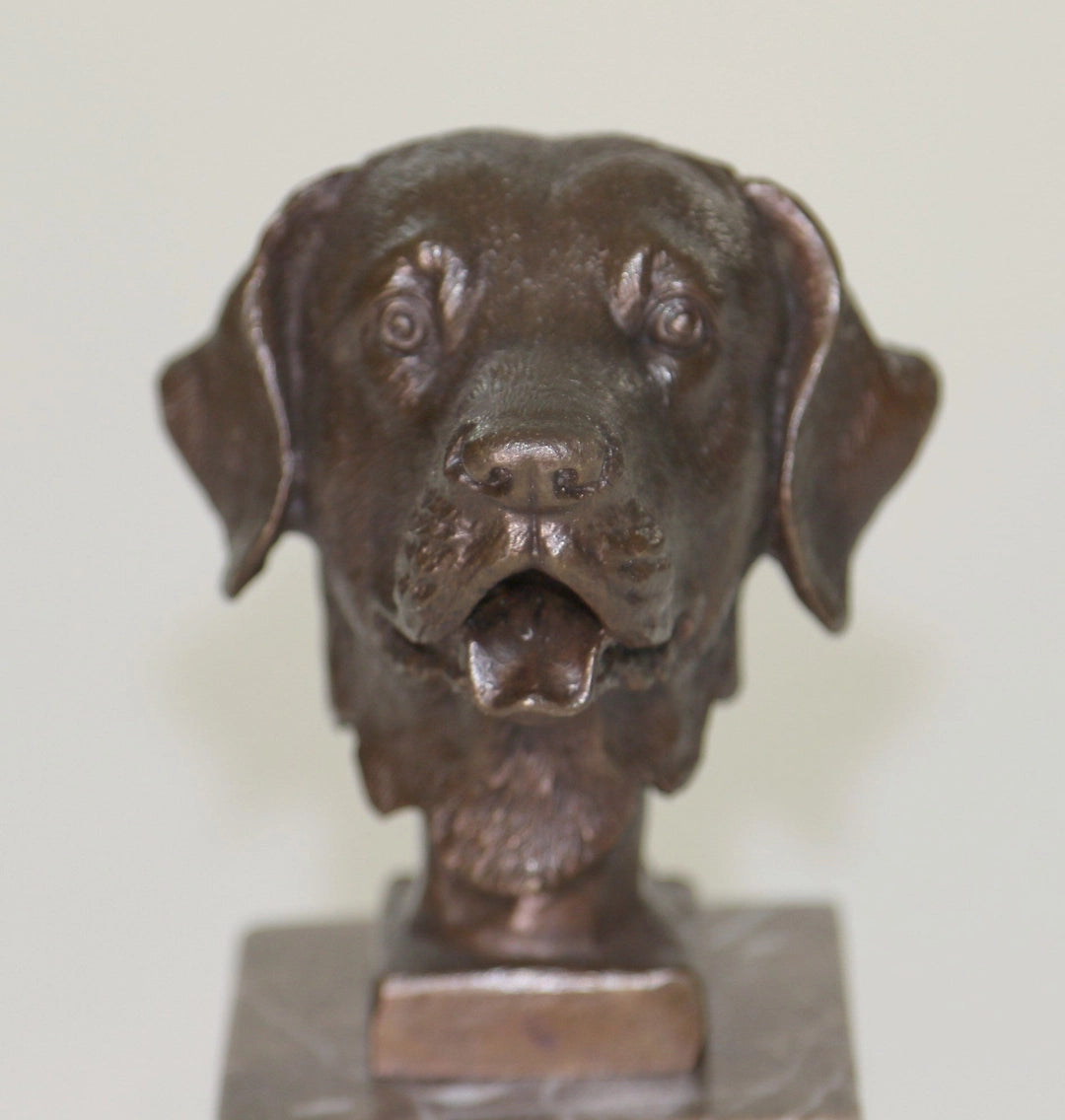 Labrador Retriever Head Bronze Handmade Sculpture