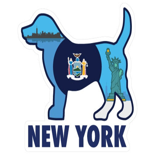New York  Dog 3" Sticker/Decal
