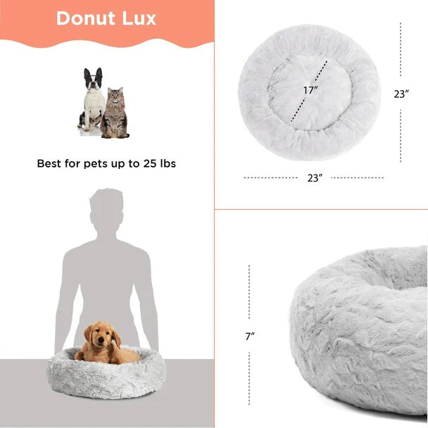 Lux Grey Donut Pet Beds