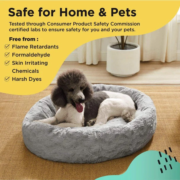 Lux Grey Donut Pet Beds