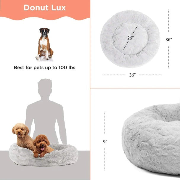 Lux Grey Donut Pet Beds