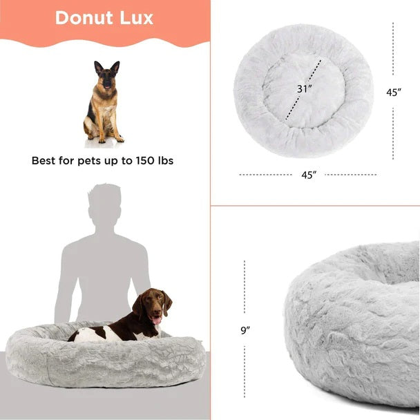 Lux Grey Donut Pet Beds