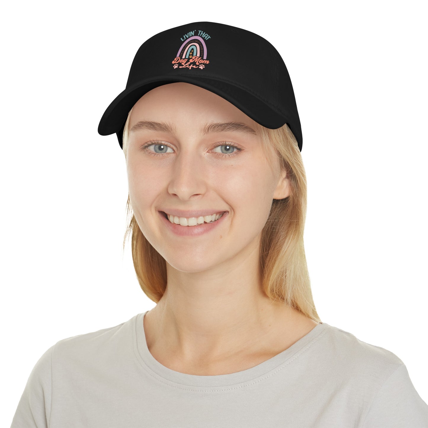 Living That Dog Mom Life Rainbow Low Profile Baseball Cap