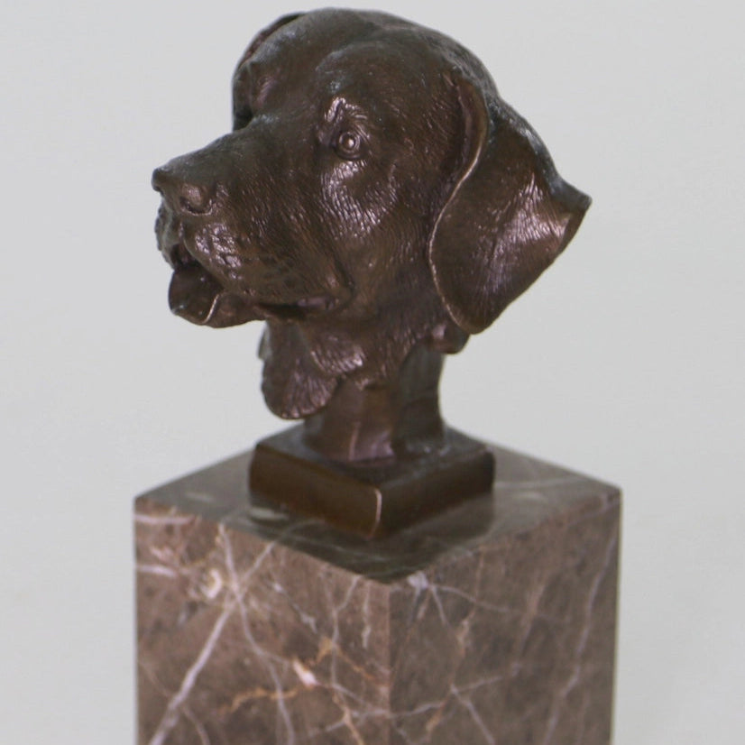 Labrador Retriever Head Bronze Handmade Sculpture