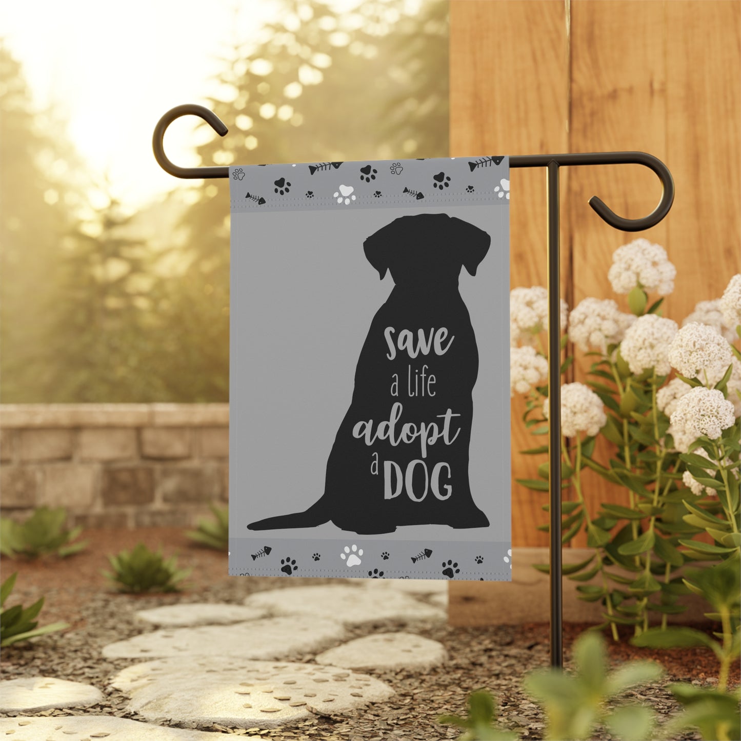 Save a Life Adopt a Dog Garden Banner