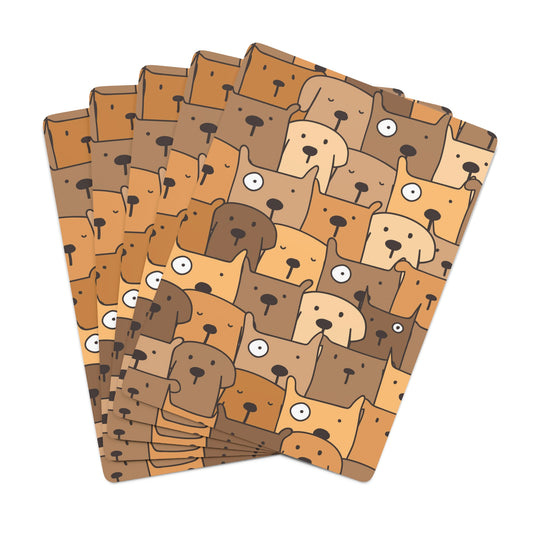 Brown Dog Playing Cards