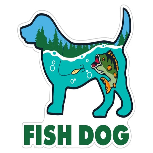 Fish Dog 3" Sticker/Decal