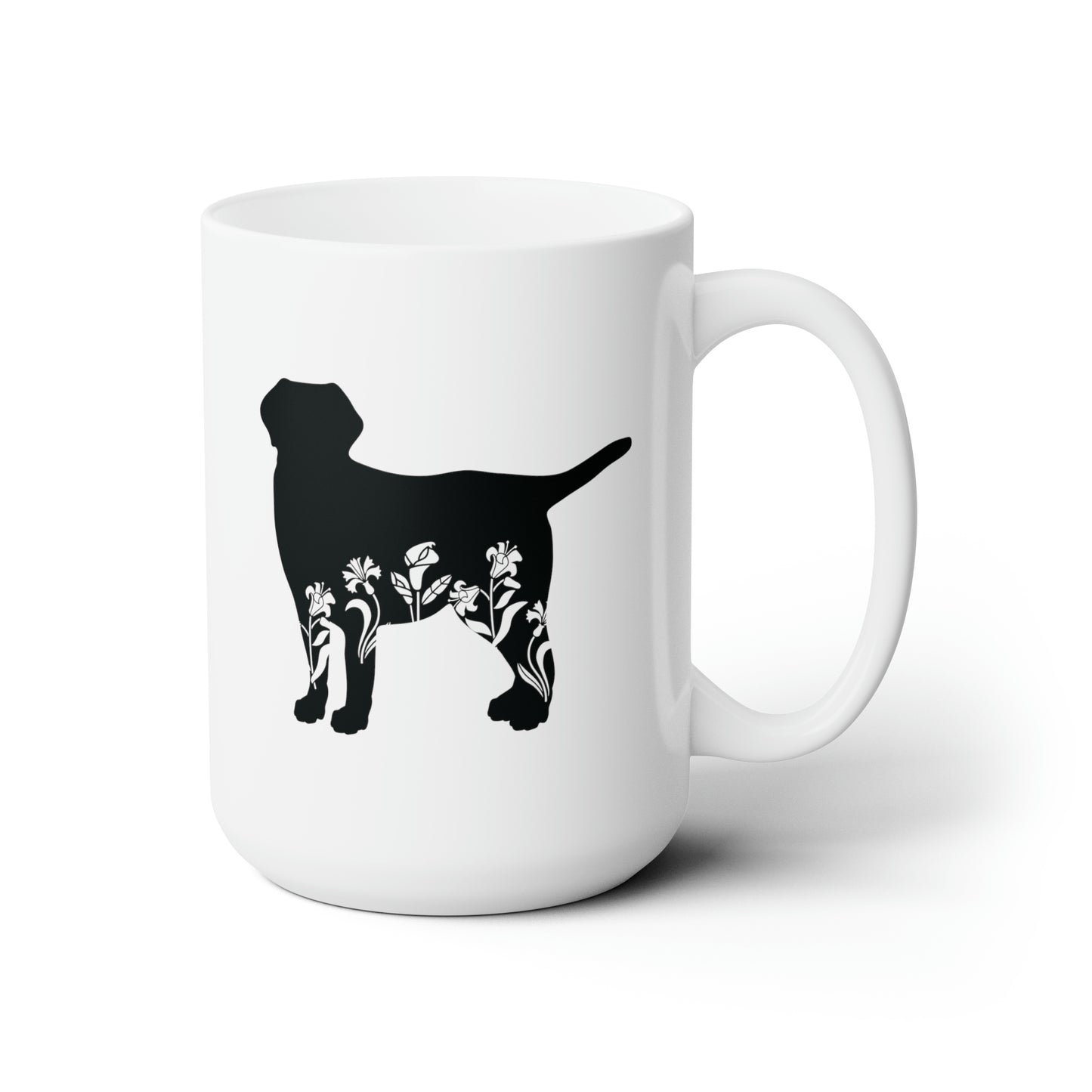 Floral Labrador 15 oz Ceramic Mug