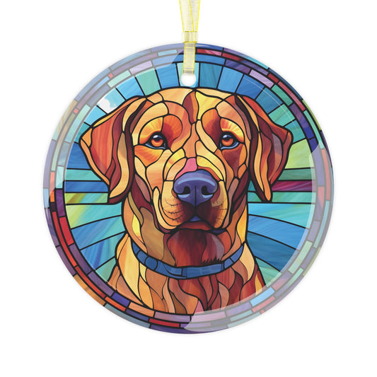 Fox Red Labrador Retriever Glass Ornament, Style A