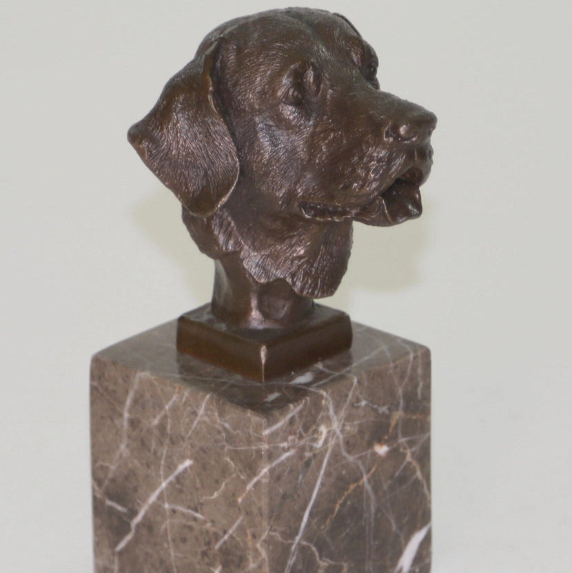 Labrador Retriever Head Bronze Handmade Sculpture