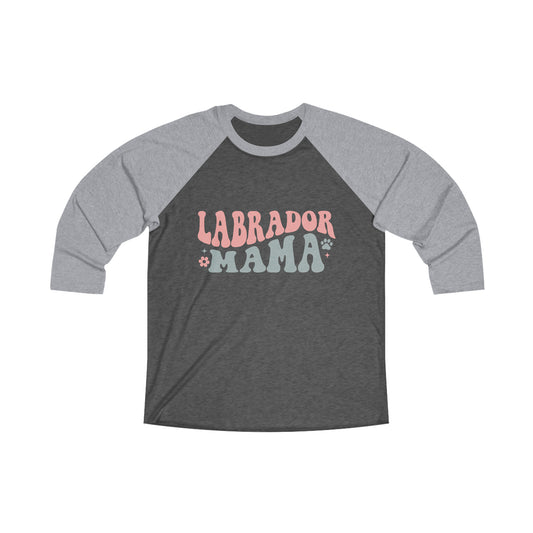 Labrador Mama Tri-Blend 3/4 sleeve Raglan Tee