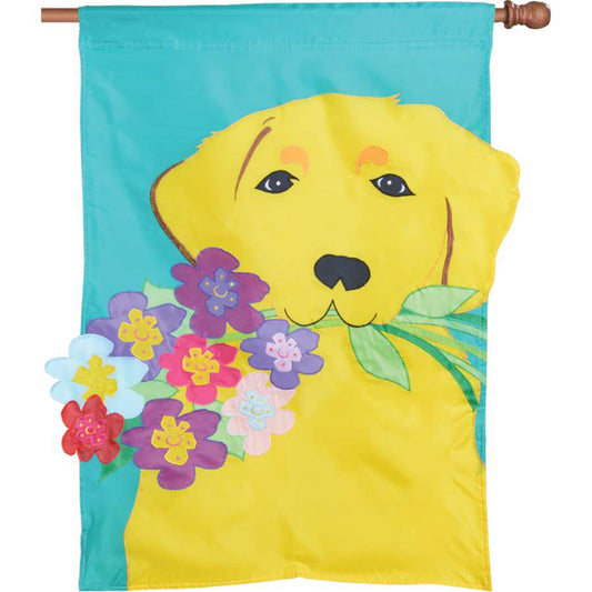 Golden Retriever Applique Flag