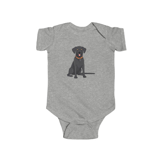 Black Labrador Retriever Puppy Infant Fine Jersey Bodysuit