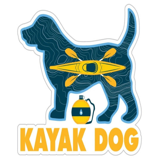 Kayak Dog 3" Sticker/Decal