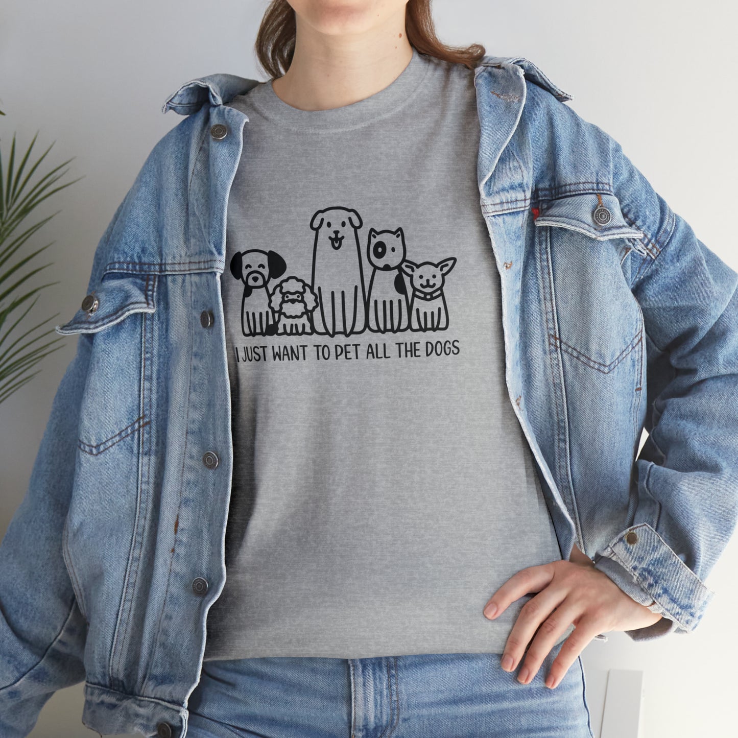 I Just Want to Pet All Dogs Unisex Basic Cotton Tee