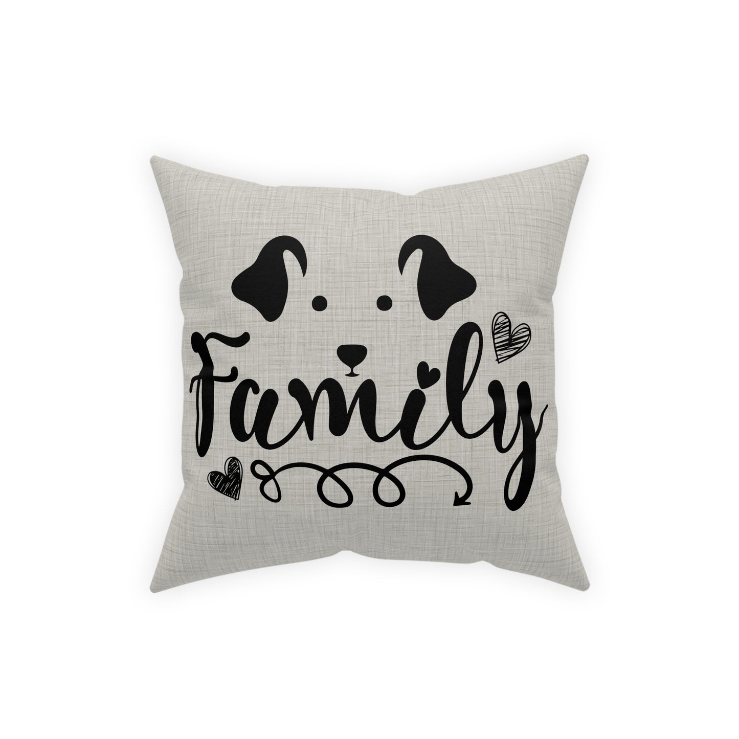 Dog Family 16" Square Broadcloth Pillow
