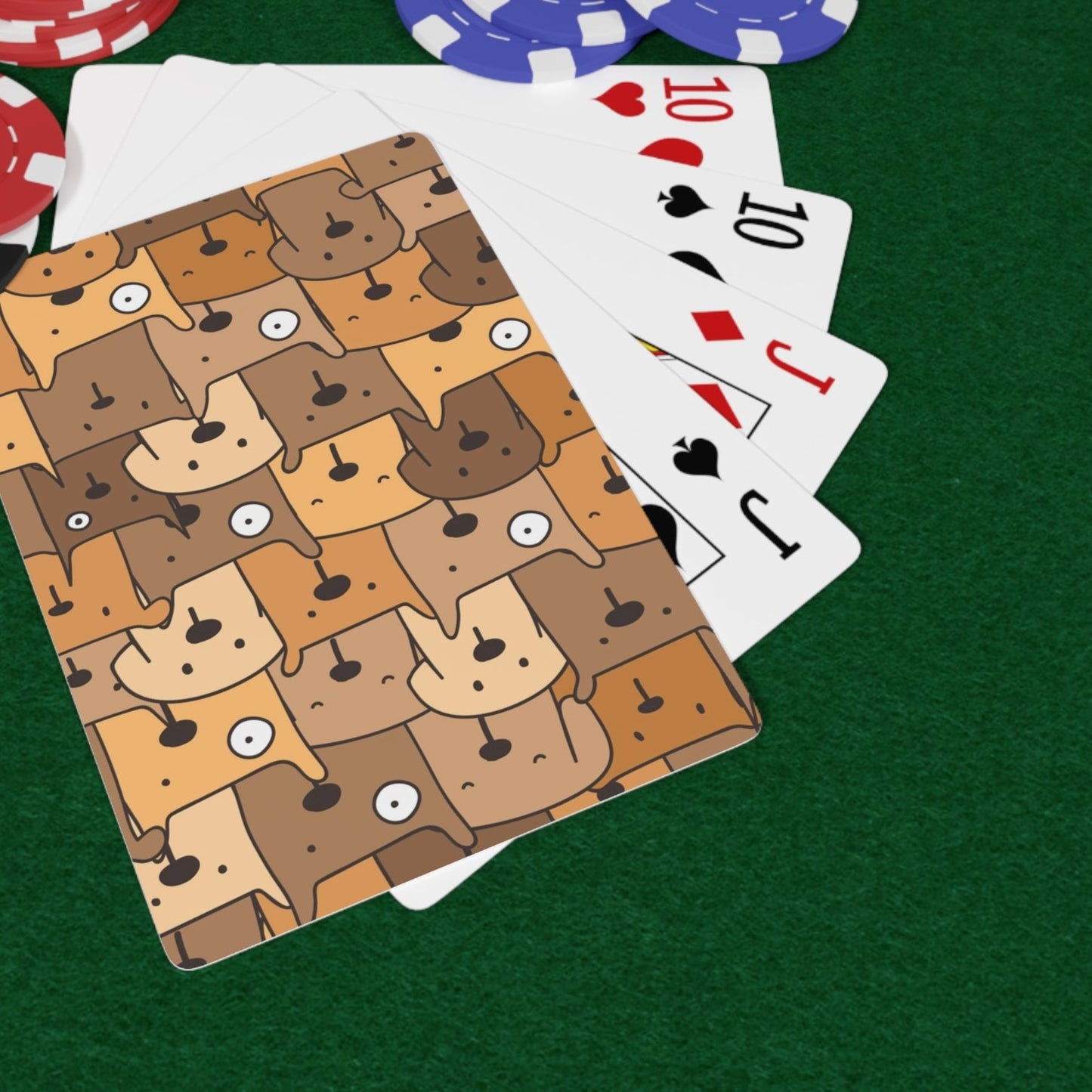 Brown Dog Playing Cards