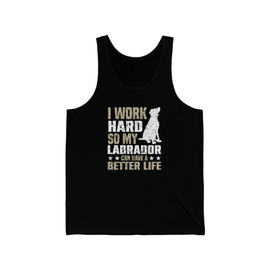 Work Hard for Labrador Unisex Cotton Tank