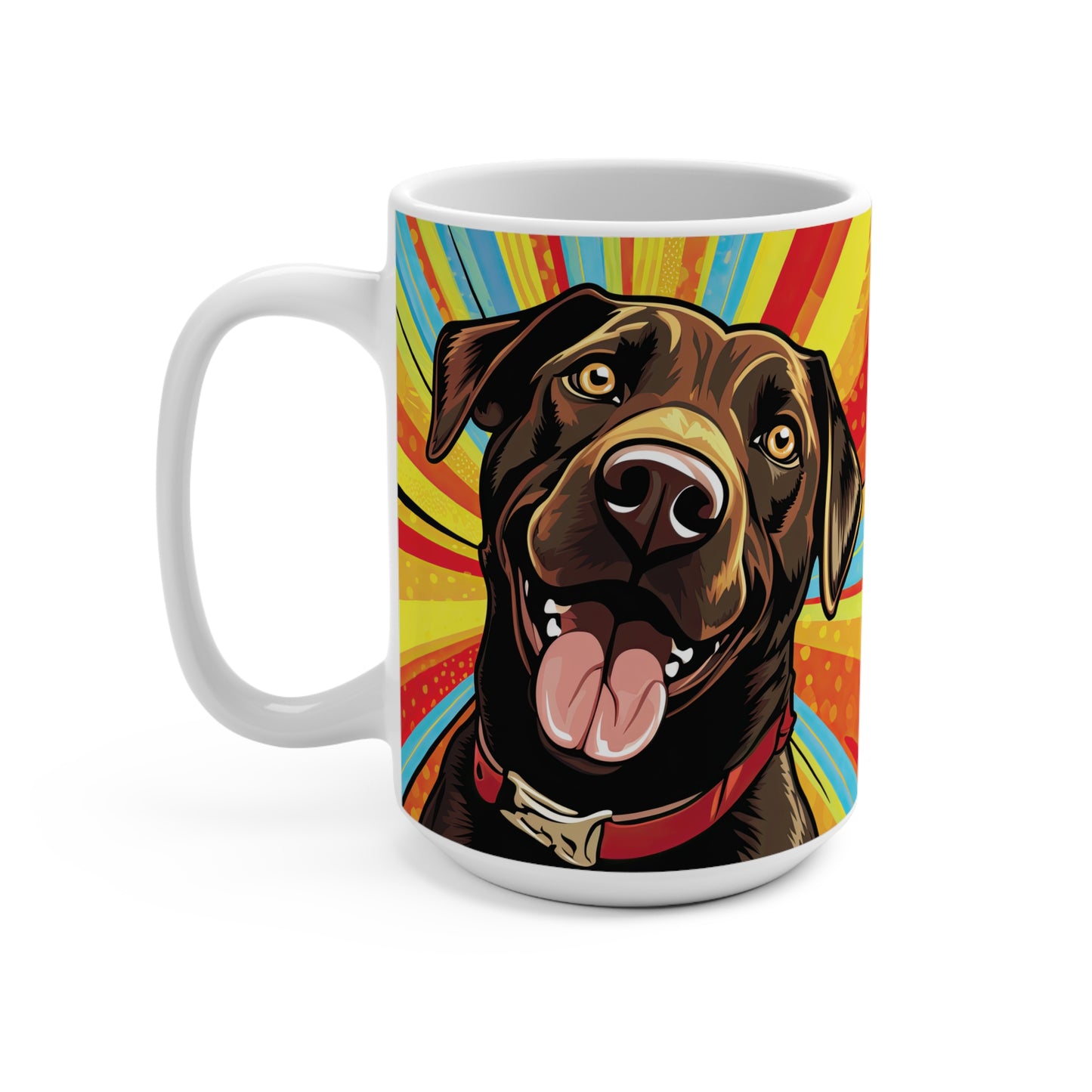 Chocolate Labrador Retriever Pop-Art 15 oz Mug