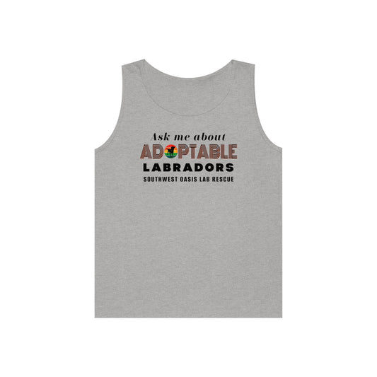 SOLR Ask Me Adoptable Labs Unisex Heavy Cotton Tank Top