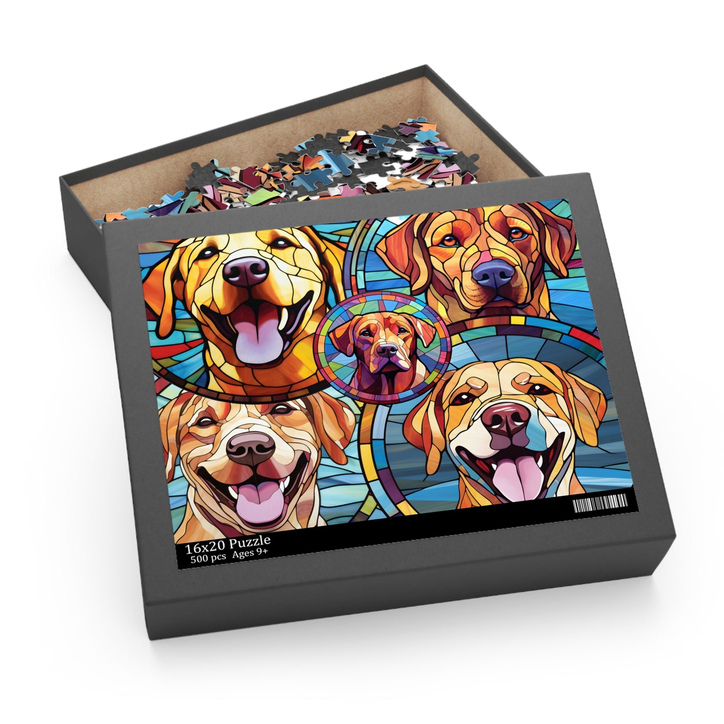 Labrador Retriever Stained Glass Puzzle (500-Piece)