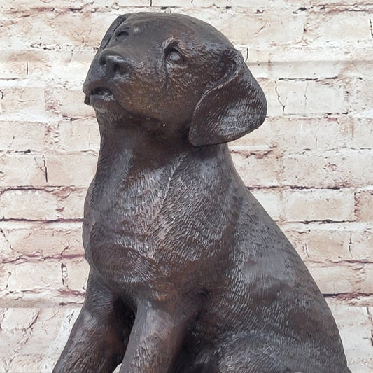 Labrador Retriever Puppy Handmade Bronze Metal Sculpture