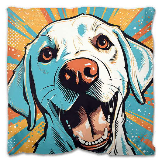 Labrador Retriever Pop-Art Square Outdoor Pillows