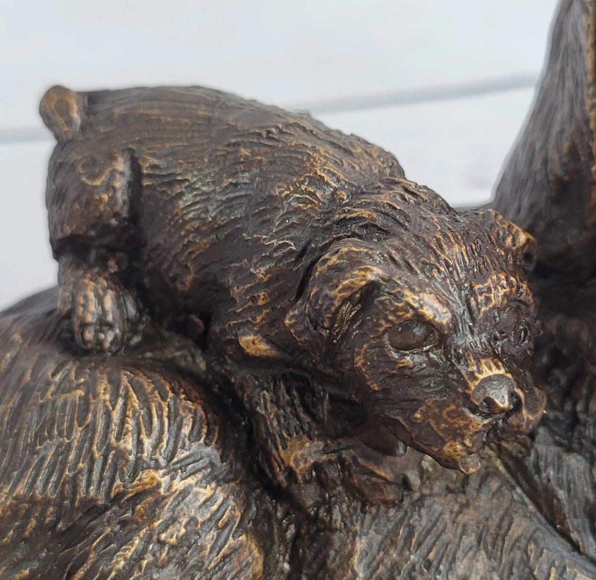 Labrador Retriever & Puppy Bronze Handmade Sculpture