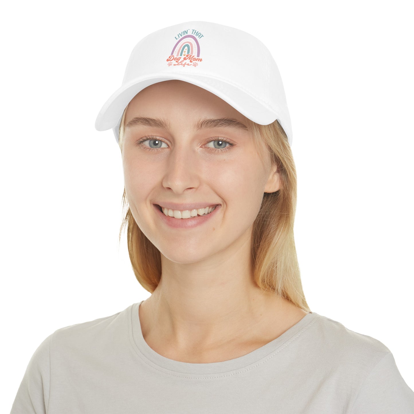 Living That Dog Mom Life Rainbow Low Profile Baseball Cap