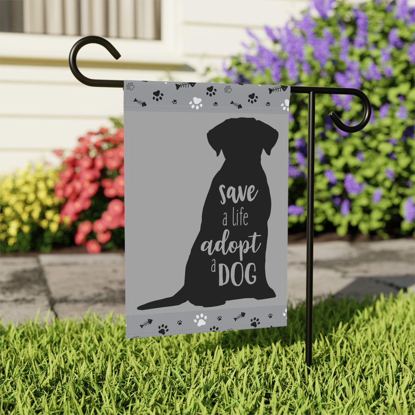 Save a Life Adopt a Dog Garden Banner